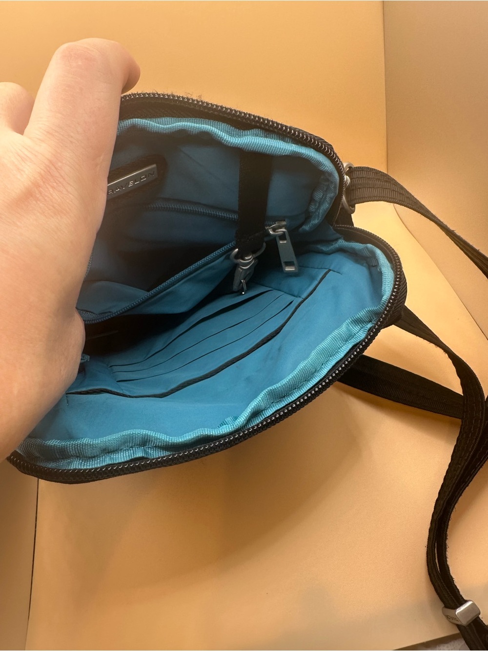 Travelon Black Quilted-Front Crossbody Bag - Picture 3 of 5